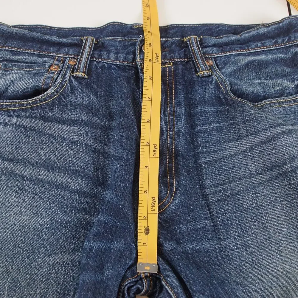 Levis 501 Original Fit Selvedge Blue Button Fly Straight Leg Jeans Sz 32 x 32